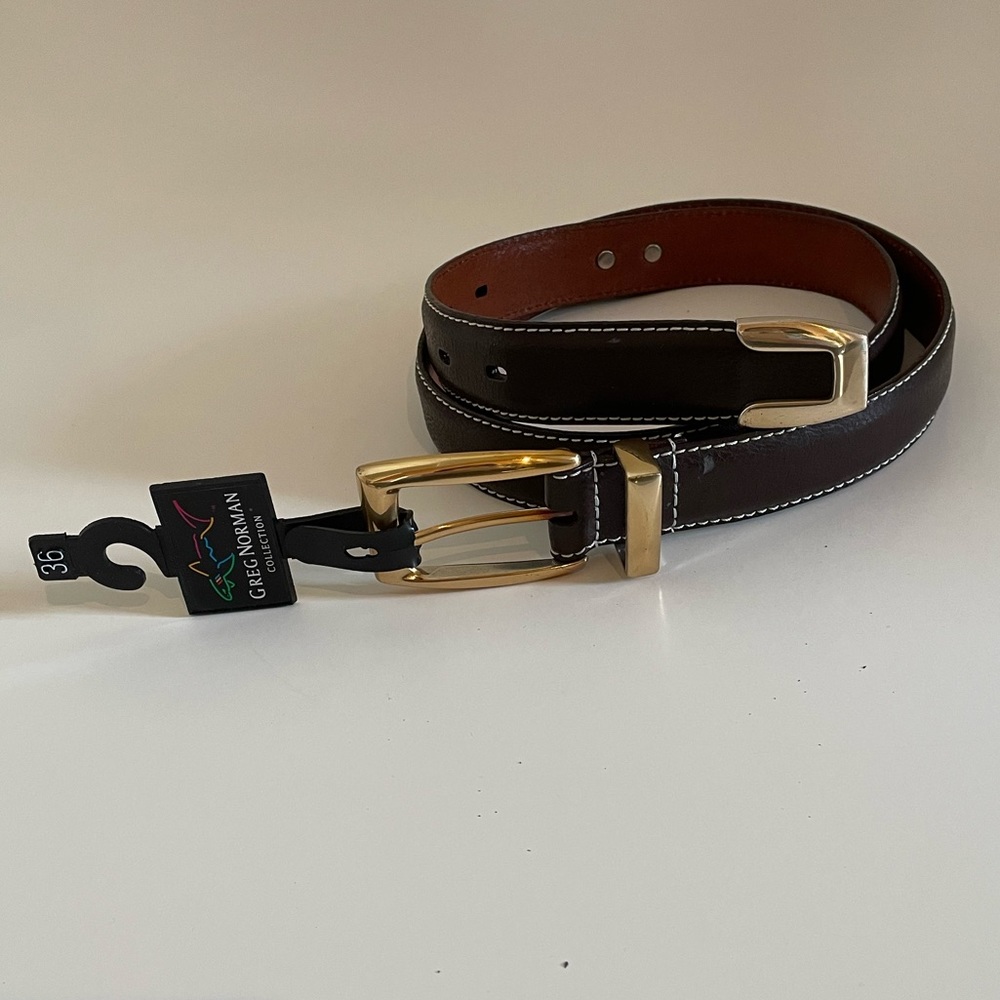 Greg Norman Collection Men’s Leather belt. New with tags, size 36